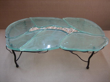 recycled glass coffee table